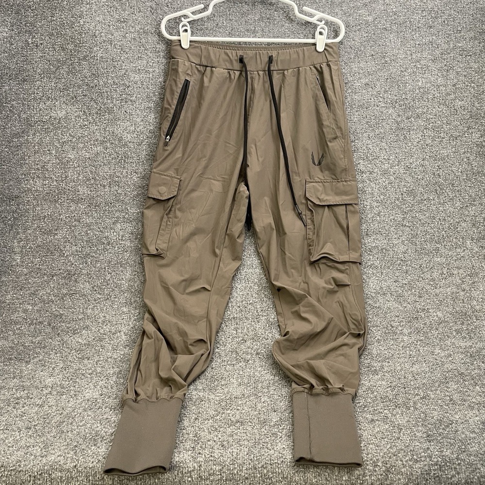 ASRV Tetra-Lite Cargo High Rib Joggers Men's Sz L Brown